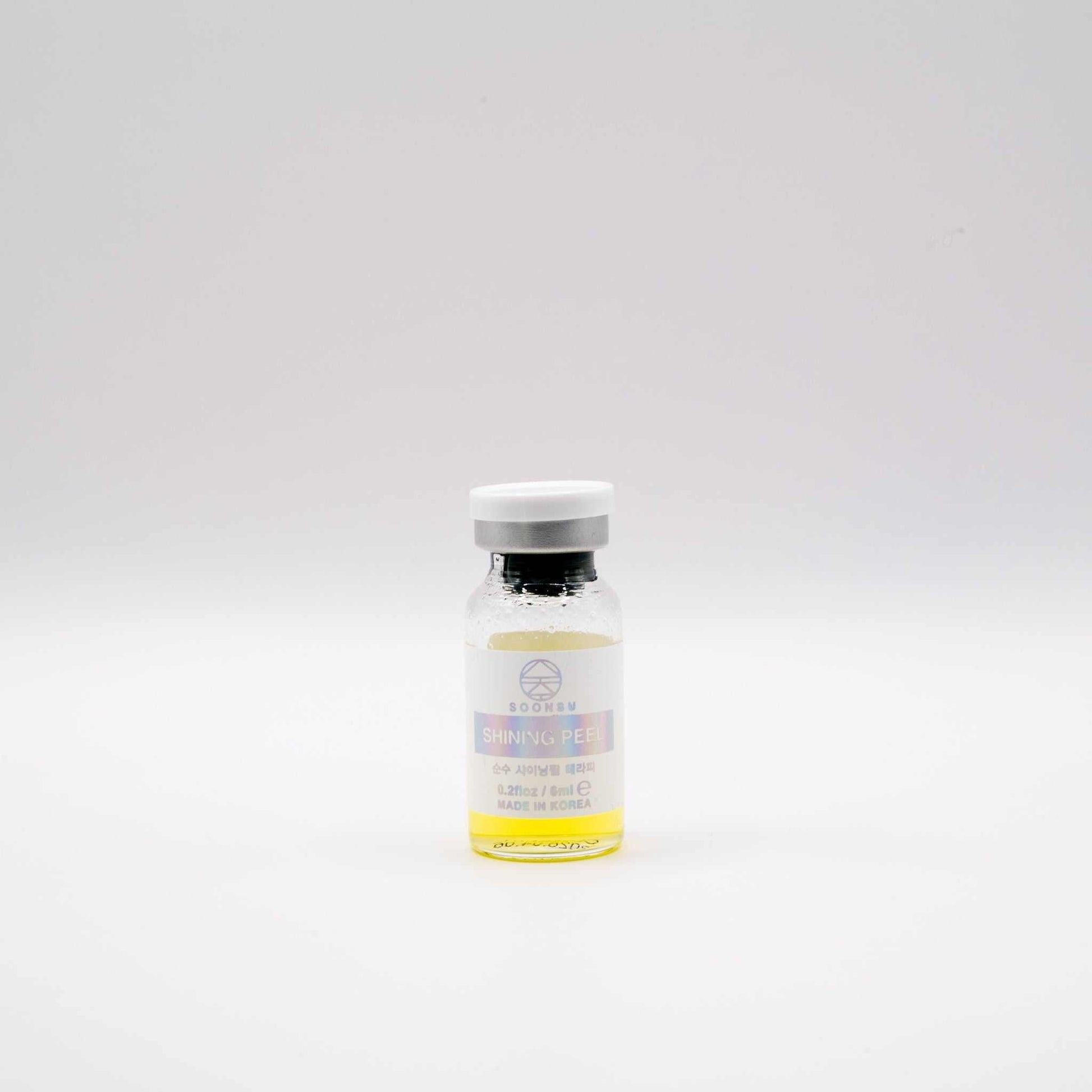 Soonsu Shining Peel vial with dual-phase retinol and TCA formula for skin renewal and brightening