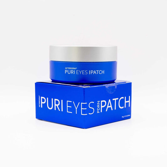 Puri Eyes PDRN Patches hydrogel eye treatment container and box for reducing dark circles and puffiness