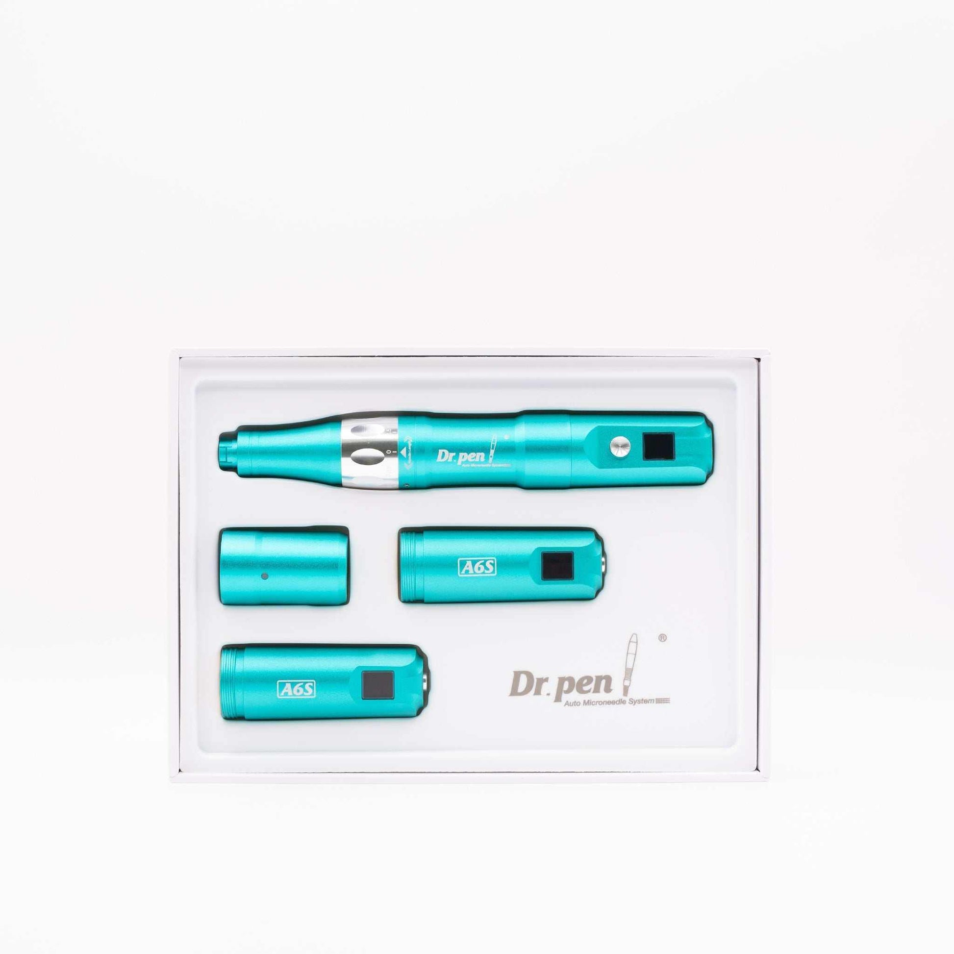 Dr Pen A6S Ultima microneedle device and cartridges in Salmon DNA Microneedle Bundle packaging