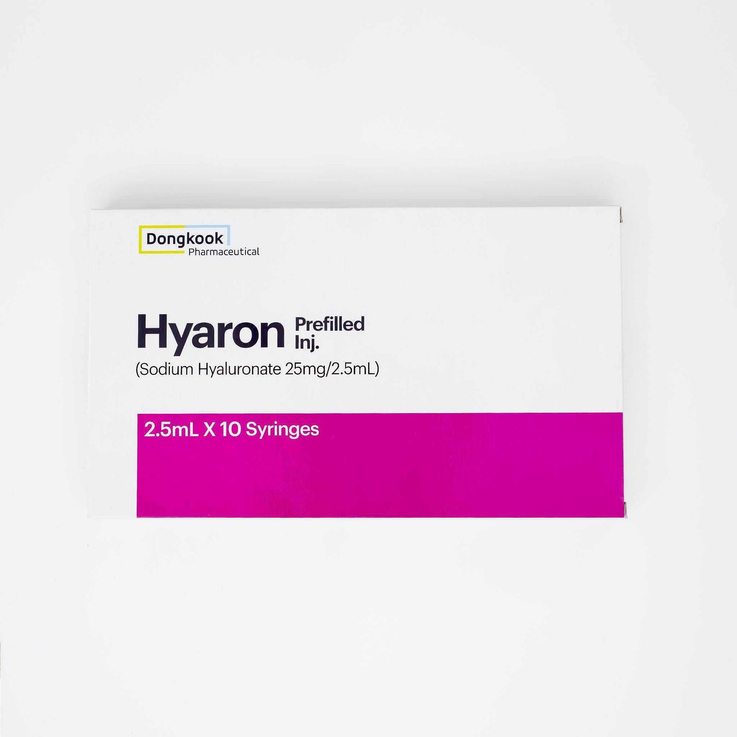 Hyaron Skin Booster box containing 10 prefilled 2.5ml syringes of sodium hyaluronate for microneedling and skin hydration